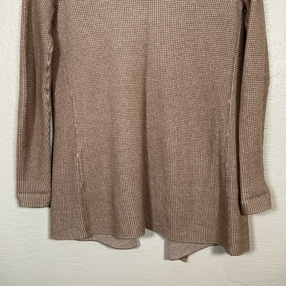 Margaret OLeary Women S Beige Knit Cardigan Sweater Open Drape Front Long Sleeve - Picture 7 of 9